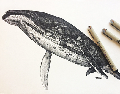 Whale & Boat 2013
inkdrawing 36×26cm