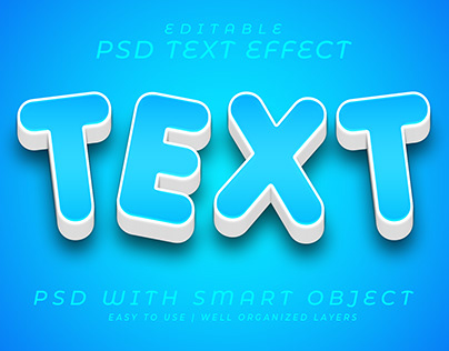 3D text effect editable elegant style template PSD File