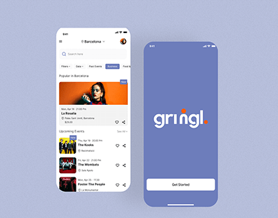 Gringle Event Arrangement UIUX App Design Mockup