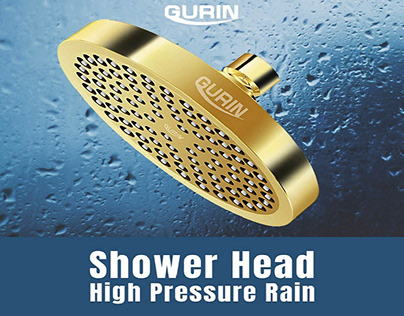 Luxury Bathroom Showerhead with Gold Plated Finish