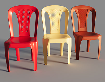 3D models, plastic chairs