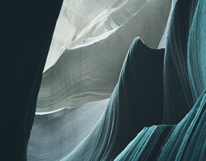 Cold Desert - Water Carved Walls of Antelope Canyon