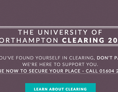 Northampton University Clearing website 2014