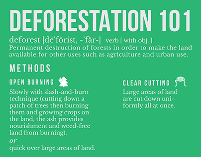 Deforestation 101 - environmental infographic poster