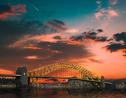 Sydney Harbour Bridge (Day to Night transformation)