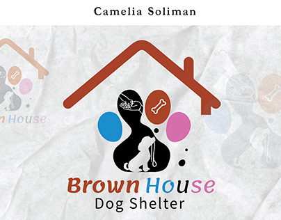 Brown House Dog Shelter Logo