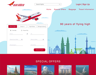 Air India - Landing Page Redesign