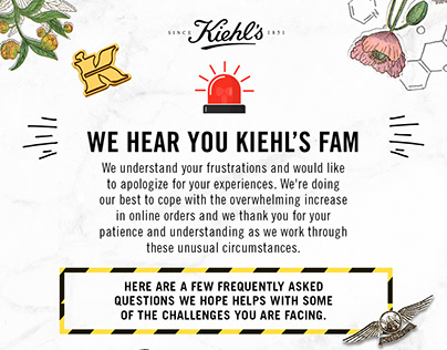Kiehl's Frequent Ask Question (Facebook Posting)