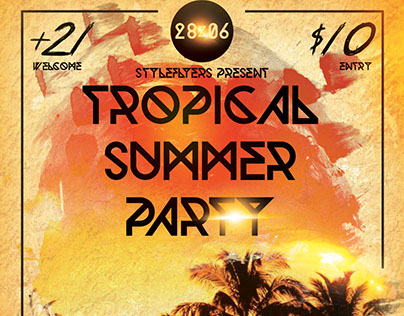 Tropical Summer Party PSD Flyer Template