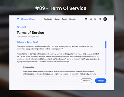 Daily Ui 89 - Term Of Service