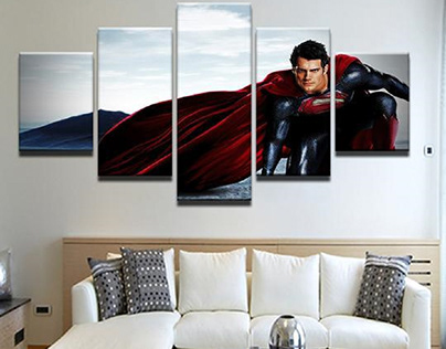 Superman 5 Panel Canvas Wall Art Decor