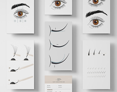 Illustrations for eyelash extension training