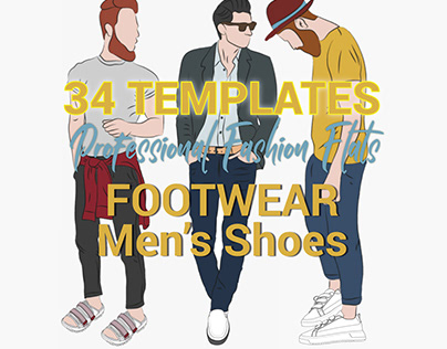 Men's Footwear Fashion Flat Templates
