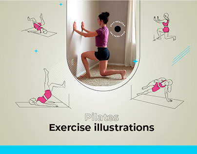 Illustration of Pilates exercises
