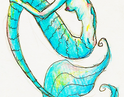 Mermaids & Colored pencils & Watercolors ♥