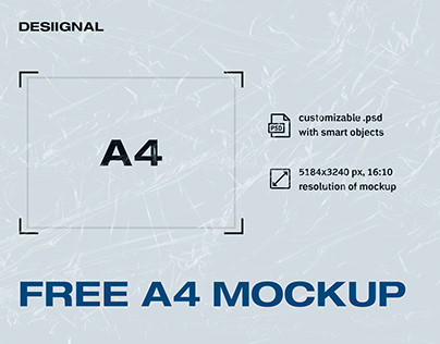 FREE A4 LANDSCAPE MOCKUP | 4K PSD by DESIIGNAL