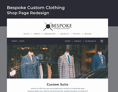 Bespoke Suit - Web Design