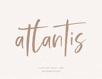 Atlantis Stylish Script Font by Wilde Mae Studio