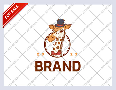 Cartoon Giraffe Gentleman Logo