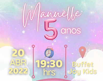 Convite + Save the Date Manuelle 5 anos