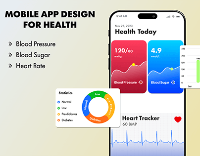 Blood Pressure Monitor Mobile App Design