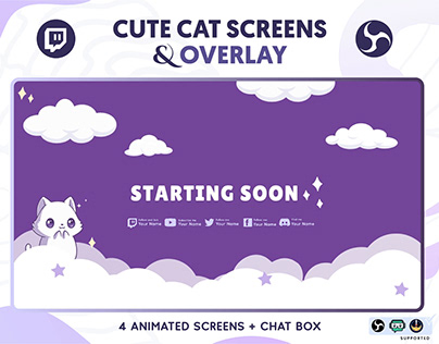 Cute Cat Twitch Overlay Animation
