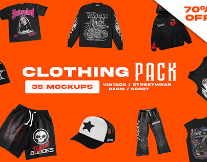 Clothing Mockups Pack ( 70% OFF )
