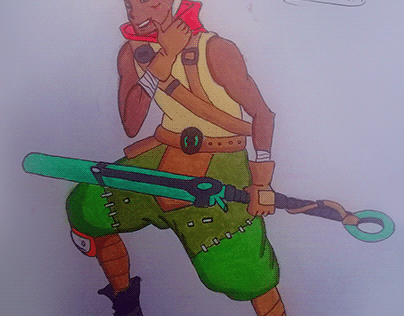 A drawing of Ekko from League of legends / Arcane