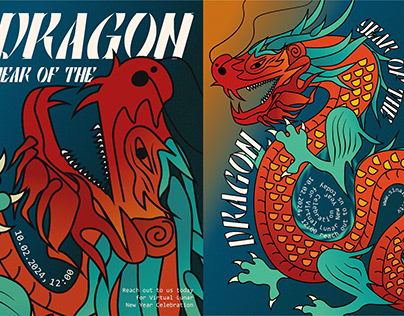 Chinese Dragon Illustration & Posters