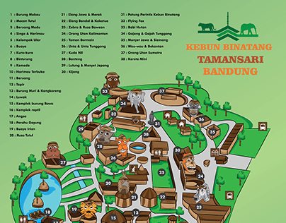 Zoo Infographic Map with Cute Animal Icons