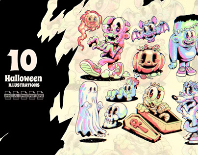 FREE Halloween Characters Illustration