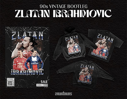Zlatan Ibrahimović - 90s Vintage Retro Bootleg Designs