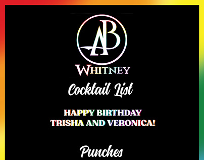 AB Whitney - Cocktail List menu