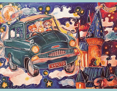 Harry, Ron and the Flying Car