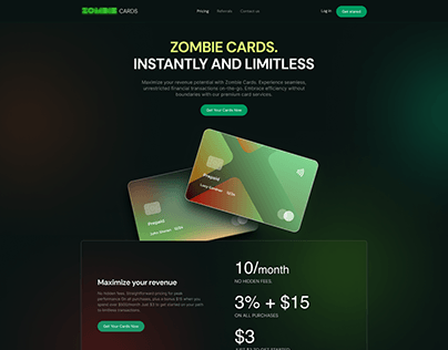 Landing Page Design - Zombie Cards