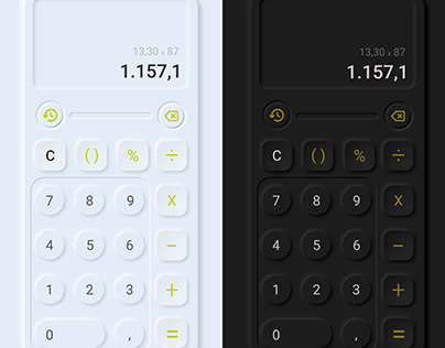 Calculator App | Neumorphism UI Design