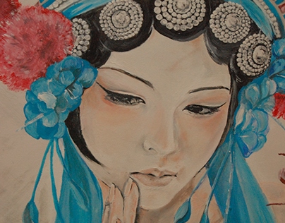 Painted oriental woman