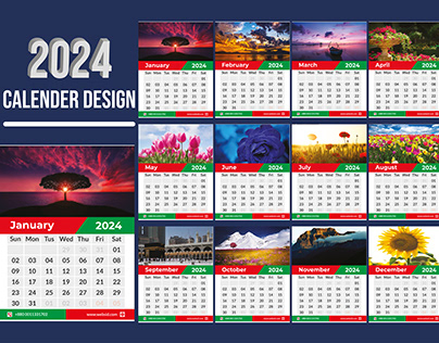 Modèle 2024 printable calendar design