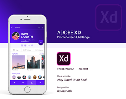 ADOBE XD - Profile Screen Challenge