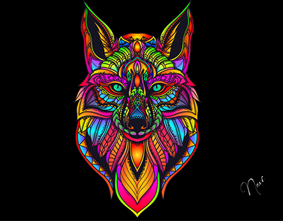Colorful Wolf pack doddle
