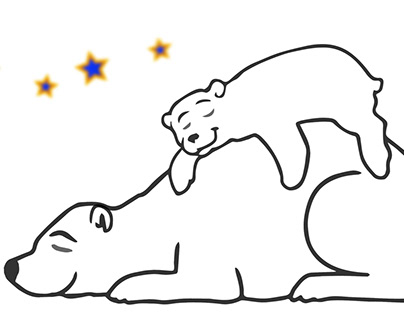 Спящий белый медведь анимация гиф