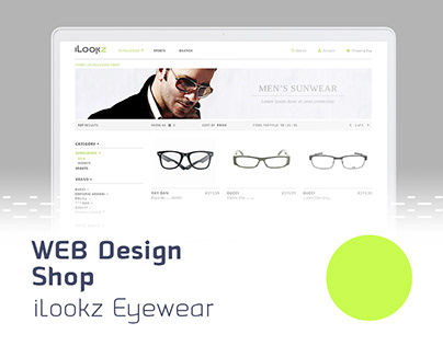 iLookz eyewear webshop // Web design //