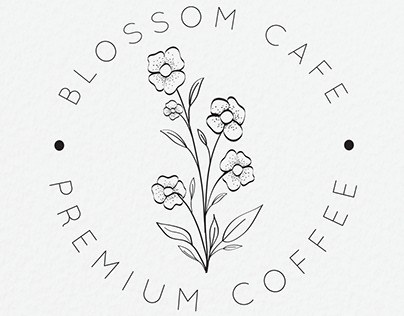 Cafe Logo Design . Blossom Cafe .