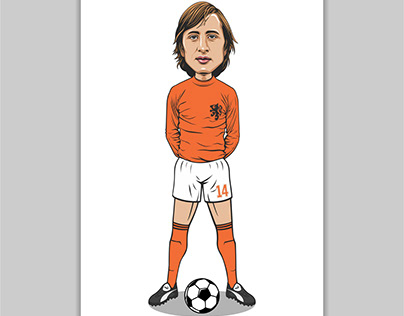 Johan Cruyff Vector Carricature