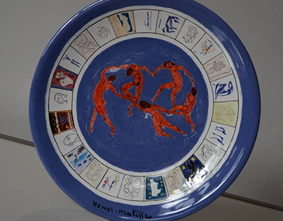 Matisse inspired ceramic plate - Italian majolica