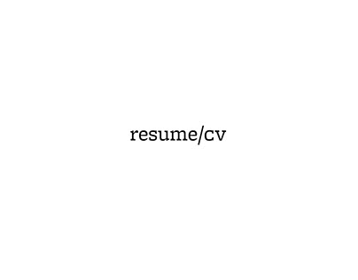 resume/CV