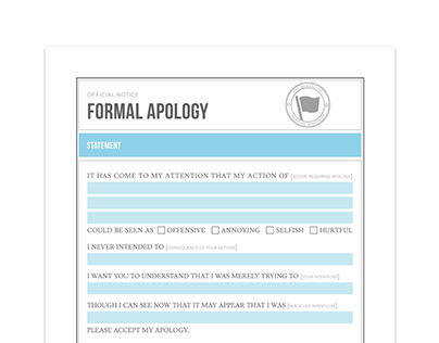 Official Apology Form