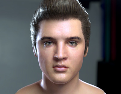 3d model Elvis Presley head