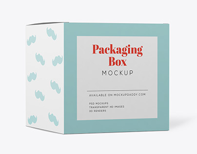 Free Square Packaging Box Mockup