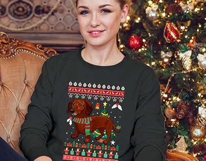 Christmas Dachshund Tshirt Design